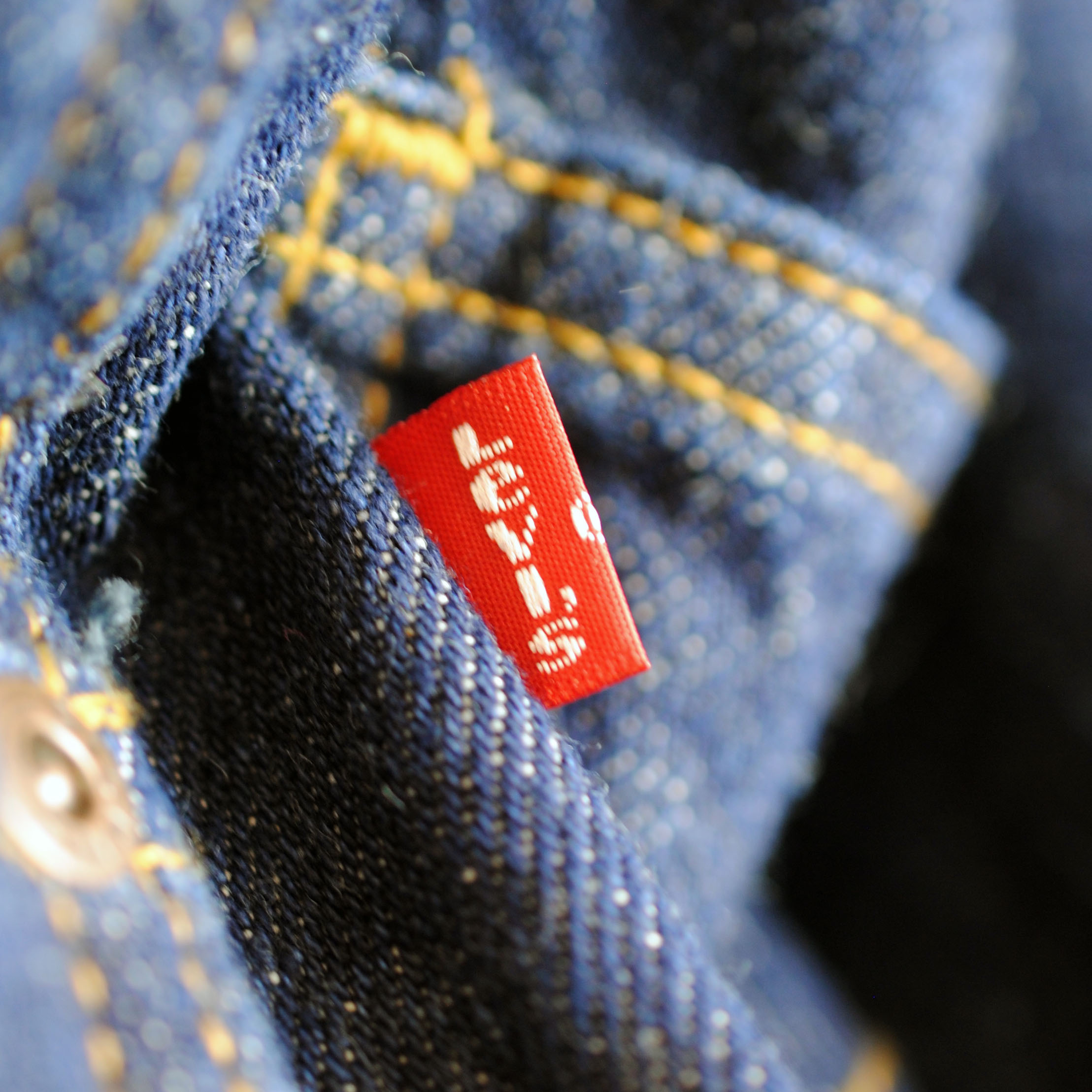Red Levi Woven Trims Label on Jean
