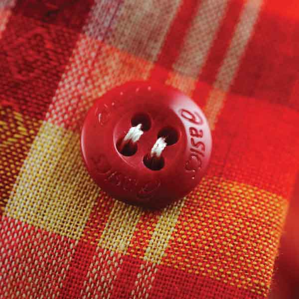 Asics Red Plastic Button