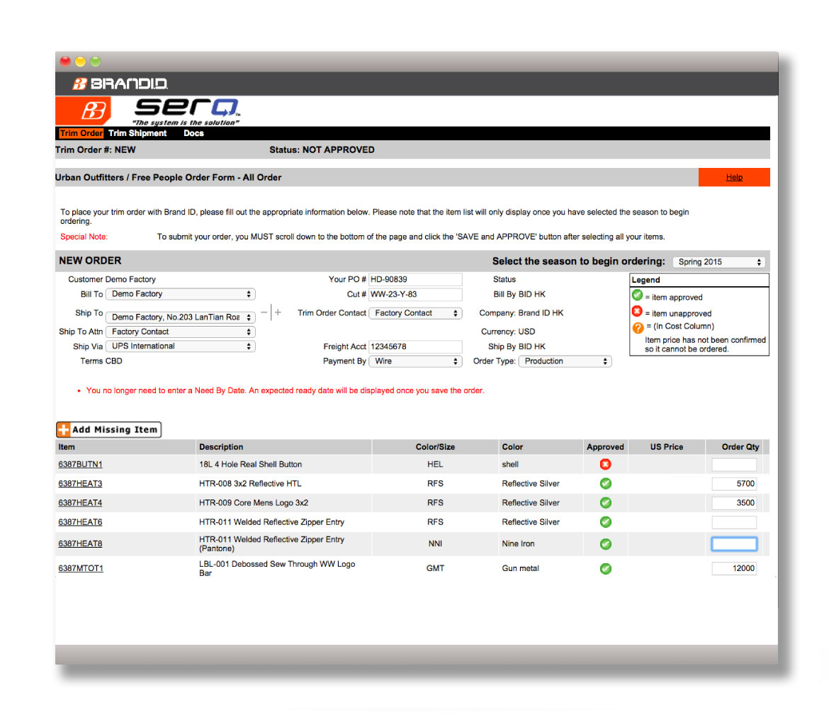 SERO - Real-time Ordering System with Change Management